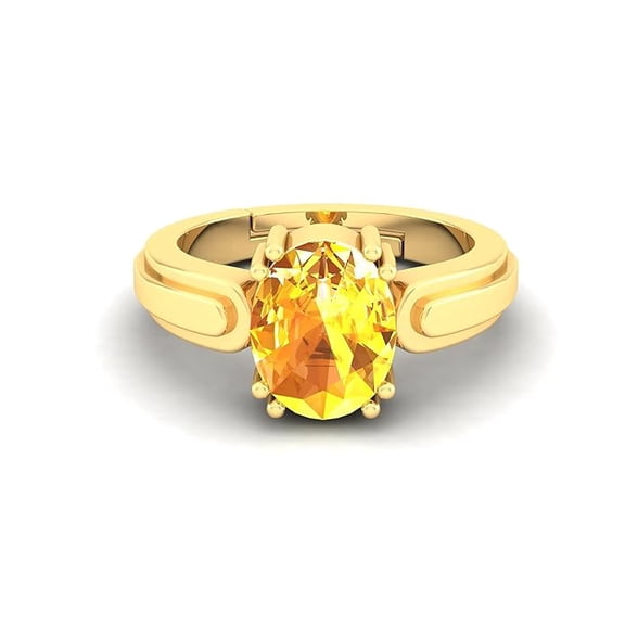 Natural Yellow Sapphire Gemstone Ring Woman And Mens Birthstone Gift Ring Promise Ring
