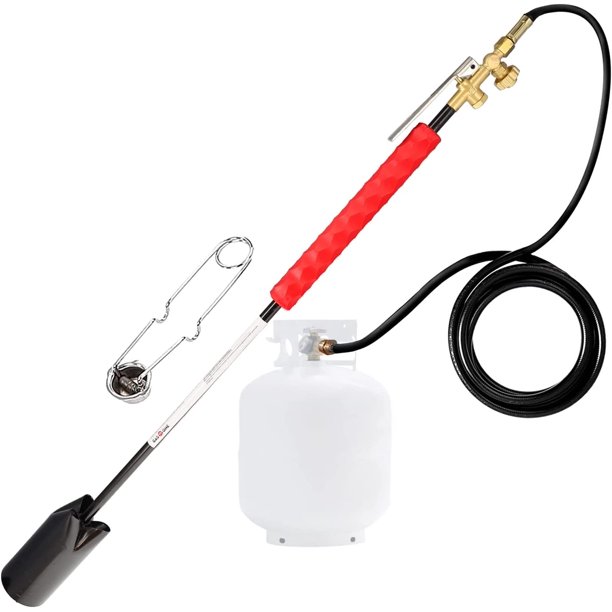 Gas One Propane Torch 500K BTU Heavy Duty Weed Burner Flamethrower with Flint Striker for Bigger