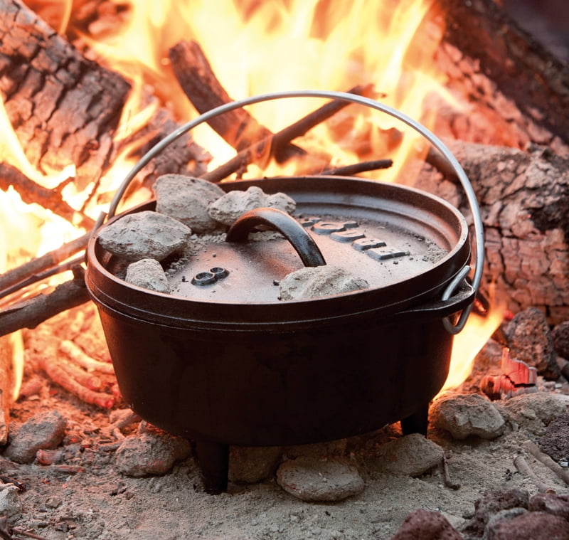 Lodge 2Quart Cast Iron Dutch Oven Camping Cookware Outdoor Cooking Pot
