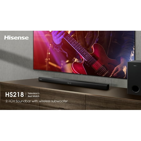 Hisense - 2.1-Channel Soundbar with Wireless Subwoofer - Black