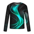 thumbnail image 4 of Blusas y camisas de manga larga con cuello redondo para hombre, blusa informal de manga larga con cuello redondo y estampado., 4 of 5