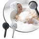 thumbnail image 1 of Cabeza de ducha portátil de alta presión con 8 modos de pulverización • Lavado a presión • Ahorro de agua • Plata y negro, 1 of 8