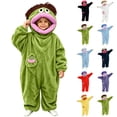 thumbnail image 6 of lcziwo Big Mouth Monster Onesie Teen Funny Unisex Toddler Fuzzy Pajamas Soft Plush One Piece Jumpsuits Winter Thermal Loungewear Green,11-12 Years, 6 of 6