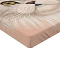 thumbnail image 2 of Ambesonne Animal Fitted Sheet, Love Cat Words Portrait, Queen Size, Beige Cream Peach, 2 of 3