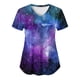 thumbnail image 4 of Puntoco, blusas con cuello en V y manga corta a la moda para mujer, blusa de bolsillo con estampado de uniforme de trabajo, tops Puntoco Puntoco-1714, 4 of 5