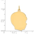 thumbnail image 2 of 14k Plain Large .035 Gauge Facing Right Engravable Head Charm in 14k Yellow Gold, 2 of 3