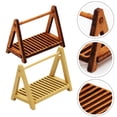 thumbnail image 4 of :12 Dollhouse Miniature Wooden Bread Rack Cake Shelf Storage Box Basket Dark Coffee, 4 of 6
