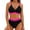Red, variant on Women's High Waisted Bikini Sets V Neck Two Piece Swimsuit Color Block Twist Front Tummy Control Bathing Suits Hot Pink M