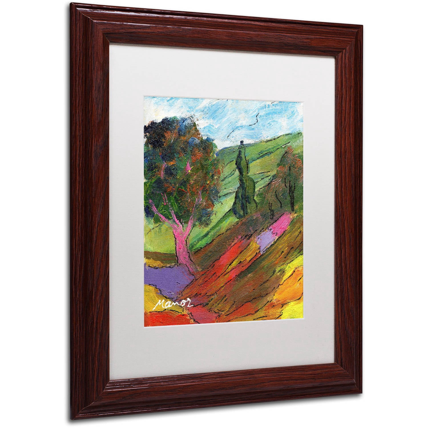 Trademark Fine Art "Untouched Hillside" Canvas Art by Manor Shadian White Matte, Wood Frame