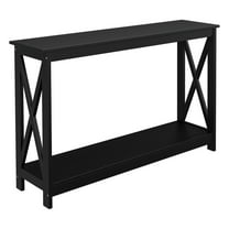 ZENSTYLE 47" Console Table X-Design Side Table with 2 Tier Storage Shelf for Home Black