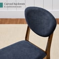 thumbnail image 4 of Best Choice Products 2-Piece Mid-Century Modern Wood & Upholstered Dining Chair Set - Walnut/Navy Blue, 4 of 7