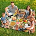 thumbnail image 7 of Bohemian Color Picnic Blanket Waterproof Outdoor Beach Blanket Hand-held Pad Suitable for Travel, Camping, Beach, Family Gatherings, 7 of 7