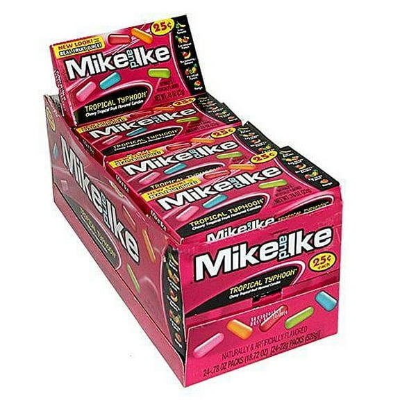 Mike and Ike Tropical Typhoon Chewy Candies - Case of 24