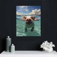 thumbnail image 4 of Nawypu Pig Wall Art Canvas Wildlife Wall Decor Swimming Pictures on Canvas Wall Art for Home Office Decorations Living Room Bedroom Stretched and Framed Canvas Prints, 4 of 4