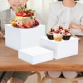 thumbnail image 1 of Elodie 3 Pieces Buffet Risers Catering Food Serving Stand for Candy Parties Perfume White, 1 of 8