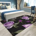 thumbnail image 4 of Rug for Living Room 5x7 Purple Rose Washable Area Rugs Non Slip Floor Rugs for Indoor Floor Office Rug Room Rug Entrance Decor, Black 8, 4 of 7