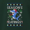 thumbnail image 3 of Wild Bobby Season's Eatings Shark Christmas Sweater | Holiday Unisex Boys Girls Crewneck Graphic Sweatshirt, 3 of 5
