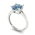 thumbnail image 2 of 2.5 ctw Solitaire Anniversary Ring for Women | Cushion Cut Blue Moissanite | Hyperallergenic Solid 18K White Gold, 2 of 5