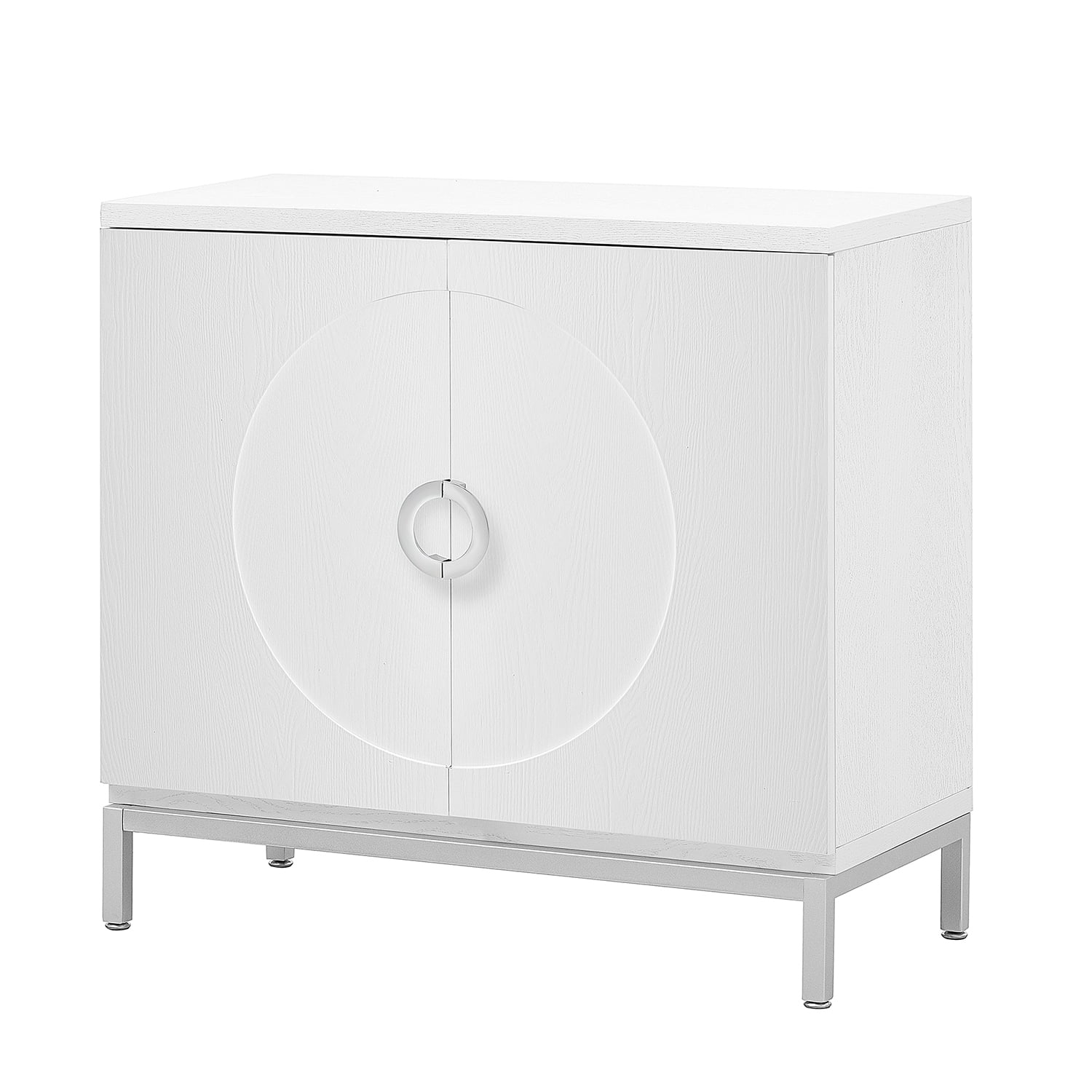 Kadyn Sideboard Buffet Cabinet, Accent Cabinet with Solid Wood Veneer and Metal Leg Frame, Kitchen Storage Cabinet for Entryway,White Kadyn Sideboard Buffet Cabinet, Accent Cabinet with Solid Wood Veneer and Metal Leg Frame, Kitchen Storage Cabinet for Entryway,White