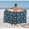 thumbnail image 4 of LA LEELA Men's Bath Trunk Swimwear Sarong Pareo Beach Wrap One Size Denim, Leaves Summer Vacation Aloha, 4 of 5