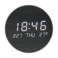 thumbnail image 2 of 7.5" Digital Wall Clock 12/24H LED Large Display USB Electronic Wall Clock Black, 2 of 8