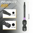 thumbnail image 2 of Uxcell T7 Torx Impact Screwdriver Bit 1/4" Hex Shank 2" Long Magnetic No Hole, 2 of 7
