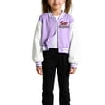 thumbnail image 6 of Staki Christmas Long Cardigan Jacket Kid Kids Baseball Jacket Long Sleeve Chritmas Varsity Jackets for Boys and Girls Buttons Coat(Purple,5-6 Years), 6 of 7