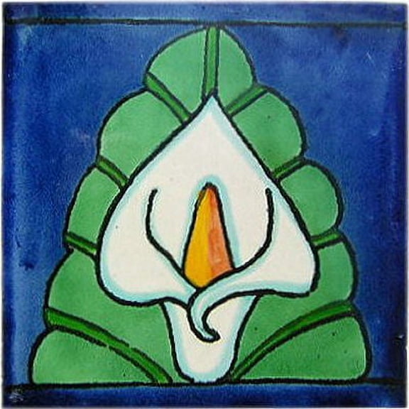 4.2x4.2 Lily Talavera Mexican Tile, Set of 9 pcs