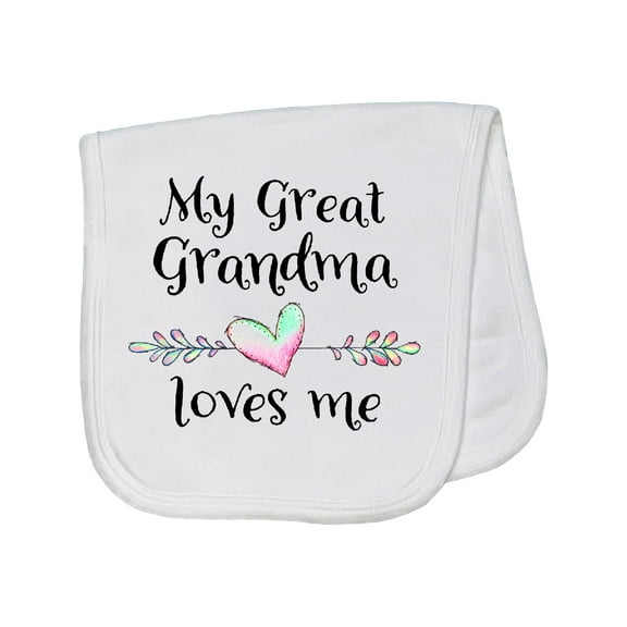 Inktastic My Great Grandma Loves Me Heart Great Grandchild Baby Burp Cloth