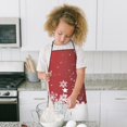thumbnail image 4 of Red Christmas Snowflake Pattern Kids Aprons for Girls and Boys,Adjustable Neck Strap Toddler Aprons for Kids Cooking Baking, 4 of 7