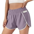 thumbnail image 2 of Lounge Shorts Women! Audhol Women's Athletic Workout Shorts Elastic Waist Running Pockets Pants Womens Summer Shorts Purple XL, 2 of 6