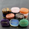 thumbnail image 3 of GKNET Natural Pocket Stone Engraved "Courage" Lettering Inspirational Positive Word-Blue Sandstone, 3 of 6