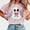 Pink, variant on Halloween Ghost Bow T-Shirt Women Cute Graphic Tee Fall Short Sleeve Funny Spooky Costume Tops