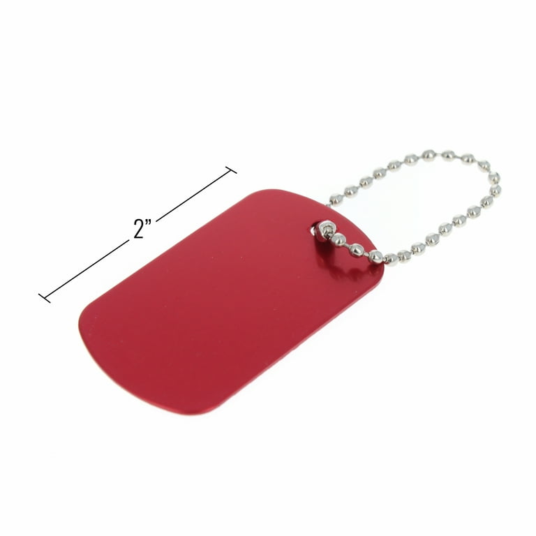 Red Dog Tag with Chain