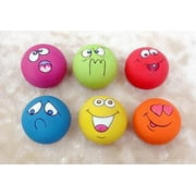 6Pcs/Set Dog Rubber Squeaky Balls Funny Soft Bouncy Chewing Squeaky Toy for Small Medium Pet Dog Cat