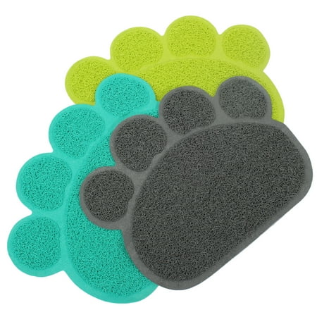 Wedlies Dog Puppy Paw Shape Placemat Pet Cat Dish Bowl Feeding Food PVC Mat Wipe