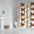 thumbnail image 2 of Highland Cow Sunflower Cow Pattern Shower Curtain 84"x72" ,Bathroom Decorative Shower Curtains Set with 12 Hooks,Modern Waterproof Washable Shower Curtain, 2 of 6
