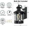 thumbnail image 6 of C Cattleya 2-Pack 1-Light Matte Black Outdoor Wall Sconce with Clear Glass Shade for Patio, Garden, Balcony Front door, 6 of 7