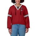 thumbnail image 4 of Women's WEAR by Erin Andrews Scarlet San Francisco 49ers Lace-Up Pullover Sweatshirt, 4 of 4
