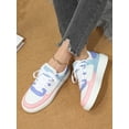 thumbnail image 1 of Black & White & Red Fashionable New Style Color Block Lace-up Walking Shoes For Sweet Travel, Commute, School And Casual Wear, 1 of 4