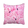 thumbnail image 1 of RYLABLUE Pink Flamingo Feather Drawing Decorative Pillow Cover With Hidden Zipper Decor Cushion Two Sides 18x18 inches, 1 of 1
