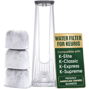 Keurig Starter Kit Replacement Water Filter Holder for Keurig 2.0, K-Slim, K Express (Older Ver), K-Supreme, K-Duo Plus Coffee Maker – Includes Tall Handle for Side Reservoir and 3-Pack Water Filters