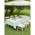 thumbnail image 4 of Outdoor Tablecloths with Umbrella Hole & Zipper, Green Bow 54x80 Inch Tablecloth Rectangle, Cute Bowknot Minimalist Solid Color Waterproof Table Cloth, Patio/Pool/Picnic Table Covers, 4 of 8
