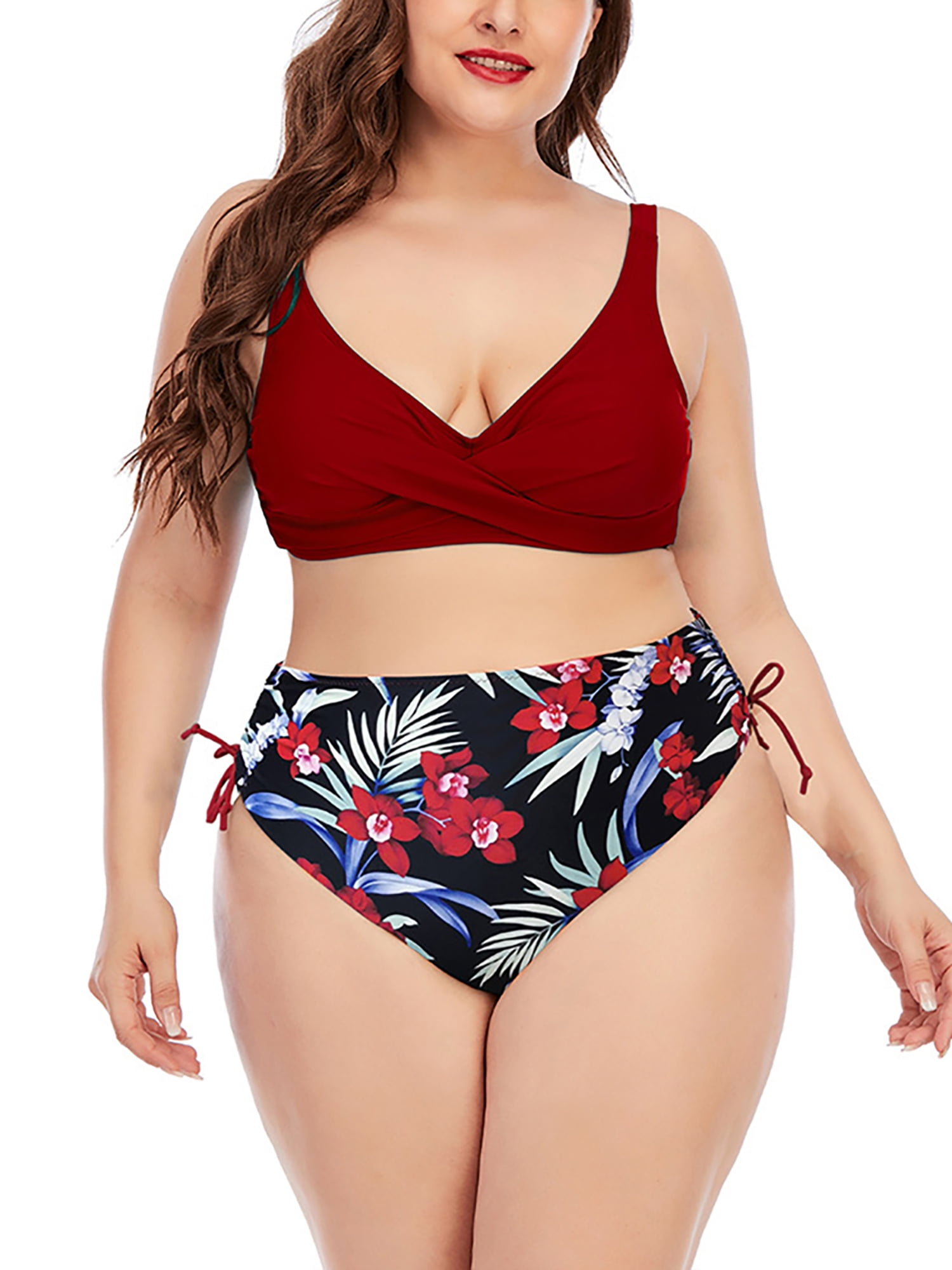 Sexy Dance Women's Two Piece Swimsuit High Waist Bikini Set Swimwear