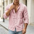 thumbnail image 6 of SAWOBUUN Mens Button Down Shirt Long Sleeve Collared Crinkle Casual Beach Holiday Shirts, 6 of 8