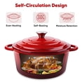 thumbnail image 3 of Hawsaiy 6 QT Enameled Cast Iron Dutch Oven with Lid, Nonstick Cookware for Baking, Roasting, Braising & Cooking, Dual Handles, Red, 3 of 10