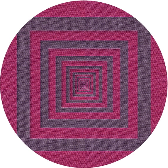 Ahgly Company Indoor Round Patterned Raspberry Red Area Rugs, 4' Round