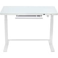 thumbnail image 3 of Uncaged Ergonomics RUglass) ( Bureau Assis-Debout Électrique à Hauteur Réglable Rise Up (Surface en Verre Blanche/cadre Blanc), 3 of 7
