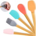thumbnail image 4 of Set de 5 Espátulas de Silicona, Raspadores con Mango de Bambú, Cepillo de Silicona Antiadherente Resistente al Agua Calor, utensilios de cocina de calidad Alimentos para cocinar y mezclar JFHHH pequeña, 4 of 5