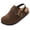 Coffee, variant on Kids Suede Clogs Toddler Clogs Boys Girls Cork Footbed Sandals Potato Shoes Leather Slip On Mules with Adjustable Buckle
